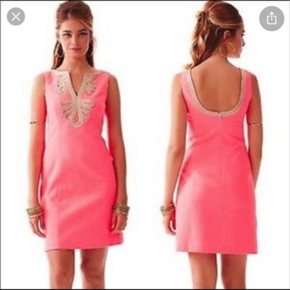 NWT Lilly Pulitzer Janice Shift Dress in Pucker Pink size 10